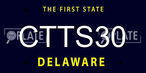 CTTS30 Delaware License Plate