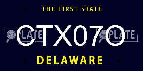 CTX07O Delaware License Plate
