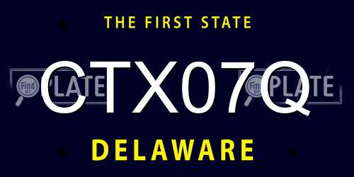 CTX07Q Delaware License Plate