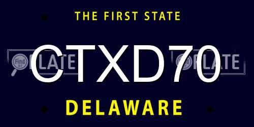 CTXD70 Delaware License Plate