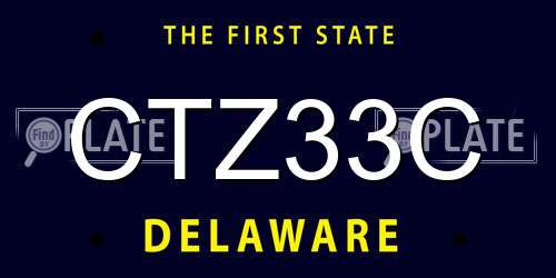 CTZ33C Delaware License Plate