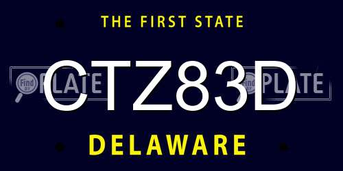 CTZ83D Delaware License Plate