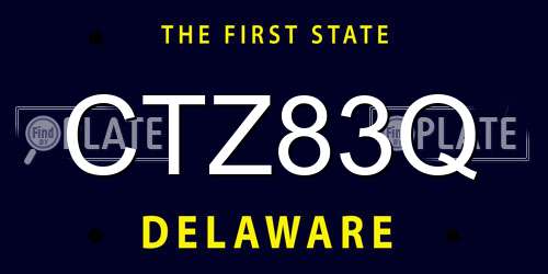 CTZ83Q Delaware License Plate
