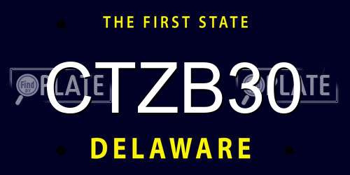 CTZB30 Delaware License Plate