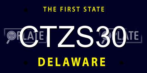 CTZS30 Delaware License Plate