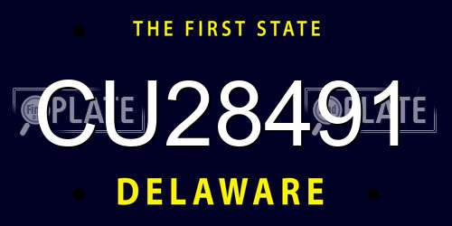 CU28491 Delaware License Plate