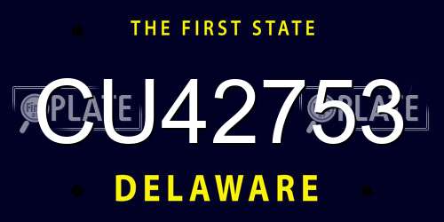CU42753 Delaware License Plate