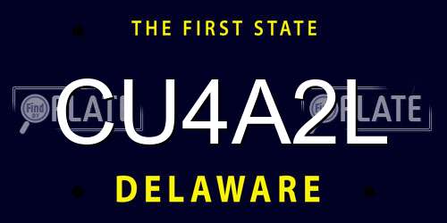 CU4A2L Delaware License Plate