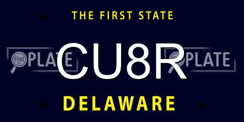 CU8R Delaware License Plate