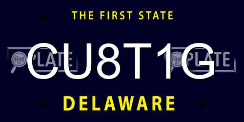 CU8T1G Delaware License Plate