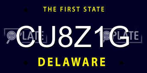CU8Z1G Delaware License Plate
