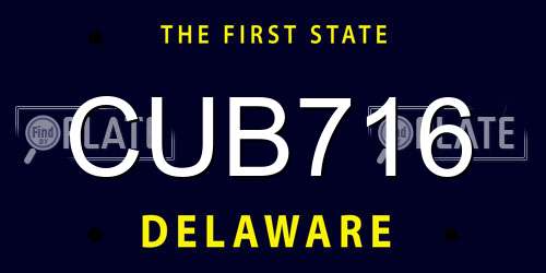 CUB716 Delaware License Plate