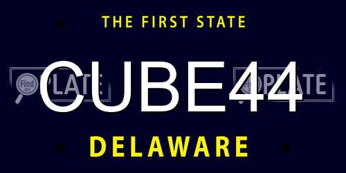 CUBE44 Delaware License Plate