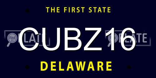 CUBZ16 Delaware License Plate