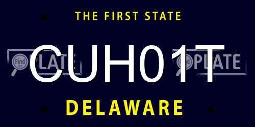 CUH01T Delaware License Plate