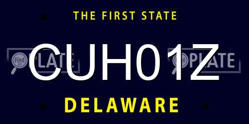 CUH01Z Delaware License Plate