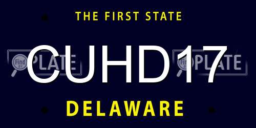 CUHD17 Delaware License Plate