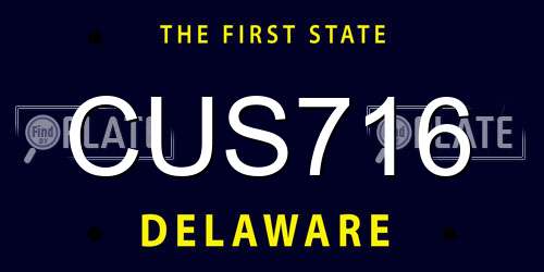 CUS716 Delaware License Plate