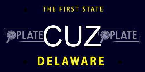 CUZ Delaware License Plate