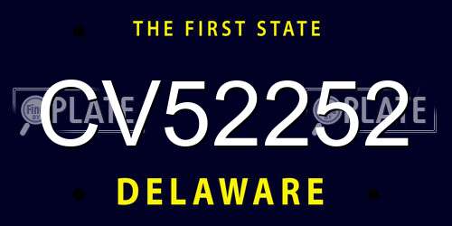 CV52252 Delaware License Plate