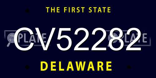 CV52282 Delaware License Plate