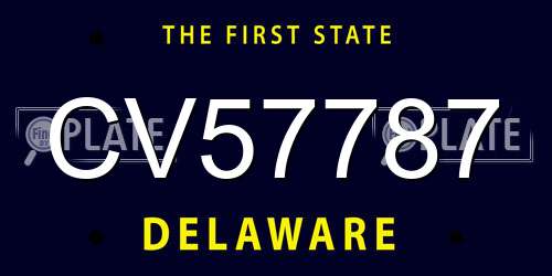 CV57787 Delaware License Plate