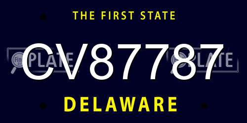 CV87787 Delaware License Plate