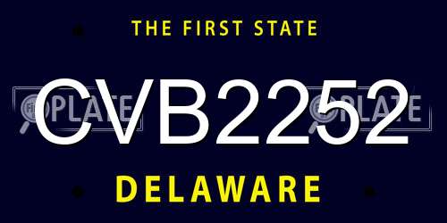 CVB2252 Delaware License Plate