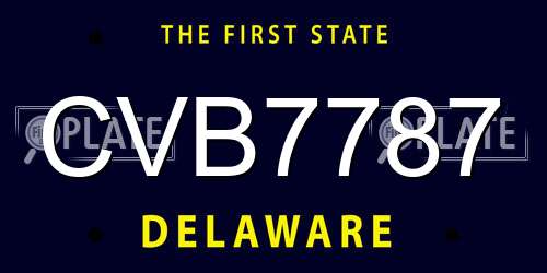 CVB7787 Delaware License Plate