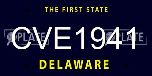 CVE1941 Delaware License Plate