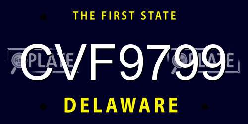 CVF9799 Delaware License Plate