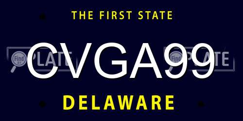 CVGA99 Delaware License Plate