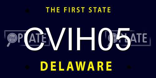 CVIH05 Delaware License Plate