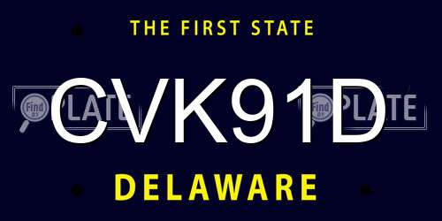 CVK91D Delaware License Plate