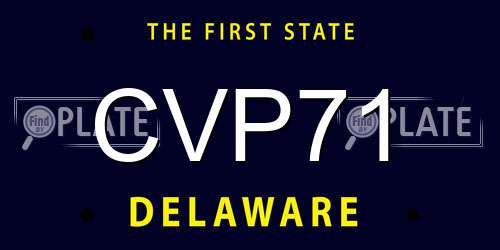 CVP71 Delaware License Plate