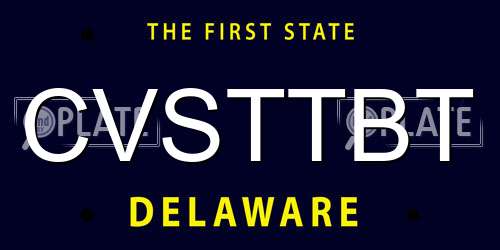 CVSTTBT Delaware License Plate
