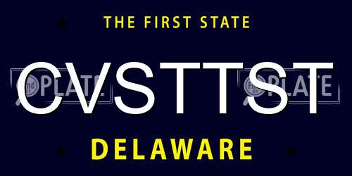 CVSTTST Delaware License Plate