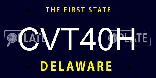 CVT40H Delaware License Plate