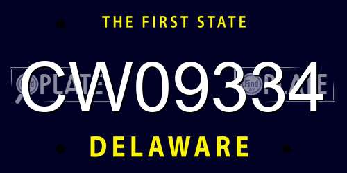 CW09334 Delaware License Plate