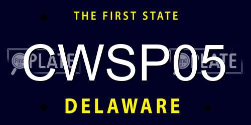 CWSP05 Delaware License Plate