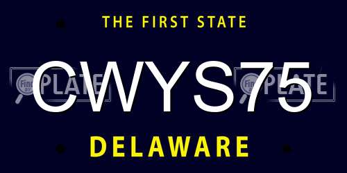 CWYS75 Delaware License Plate