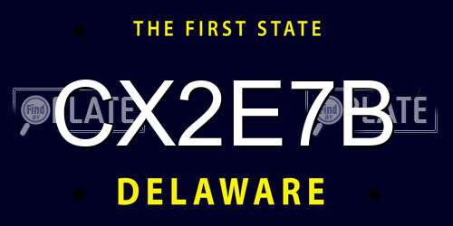 CX2E7B Delaware License Plate