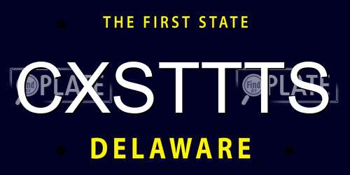 CXSTTTS Delaware License Plate