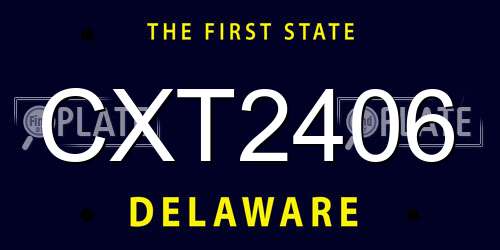 CXT2406 Delaware License Plate