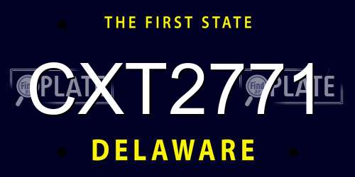CXT2771 Delaware License Plate