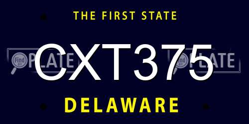 CXT375 Delaware License Plate