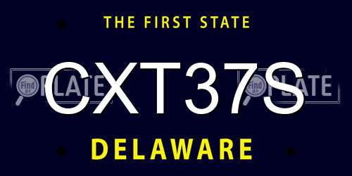 CXT37S Delaware License Plate