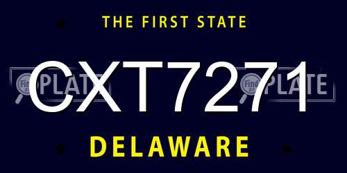 CXT7271 Delaware License Plate