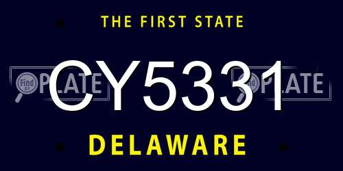 CY5331 Delaware License Plate