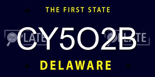 CY5O2B Delaware License Plate